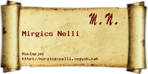 Mirgics Nelli névjegykártya